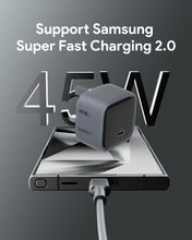 Load image into Gallery viewer, Aukey PA-C2 Comet 45W PD GaN Wall Charger with PPS for Macbooks & Mobile