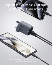 Load image into Gallery viewer, AUKEY PA-C3 Comet Mix 3 67W PD 3-Port GaN Wall Charger with PPS for Laptop & Mobile