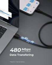 Load image into Gallery viewer, Aukey CB-DAC03 15W Circlet AC 1m DTY Braided Fast Charging Fast Data Transfer USB-A to USB-C Cable
