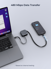 Load image into Gallery viewer, Aukey CB-DCC143 Circlet Reel 140W 0.9m DTY Braided USB-C to USB-C Retractable Cable
