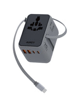 Load image into Gallery viewer, Aukey PA-TA14 Globe Reel 70W GaN Universal Adapter with Retractable Cable