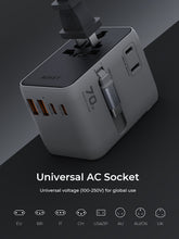Load image into Gallery viewer, Aukey PA-TA14 Globe Reel 70W GaN Universal Adapter with Retractable Cable