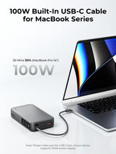 Load image into Gallery viewer, Aukey PB-Y48 Spark Sling 100W 20000mAh Compact Fast Charging Power Bank Built-in USB-C Cable