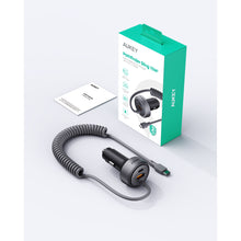Load image into Gallery viewer, Aukey CC-P2 Pathfinder Sling 75W Fast Charging Car Charger with Built-in Cable