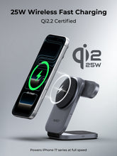 Load image into Gallery viewer, Aukey LC-MC319B MagFusion Z Plus Lite 3-in-1 Foldable Qi2 Magnetic Fast Wireless Charger
