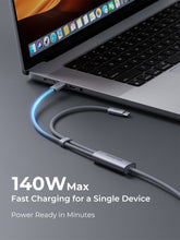 Load image into Gallery viewer, Aukey CB-DCC141 / CB-DCC142 CB-Circlet Blink 140W 1m/2m 2-in-1 DTY Braided USB-C to USB-C Cable
