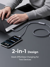 Load image into Gallery viewer, Aukey CB-DCC141 / CB-DCC142 CB-Circlet Blink 140W 1m/2m 2-in-1 DTY Braided USB-C to USB-C Cable

