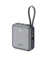 Load image into Gallery viewer, Aukey PB-Y91 Swivel Mini 10000 mAh Power Bank with Dual Built-in USB-C Cables
