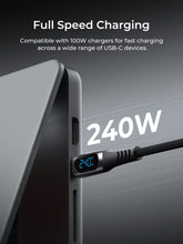 Load image into Gallery viewer, Aukey CB-DCC244 Impulse 240W 2m Fast Charging Fast Data Transfer DTY Braided USB-C to USB-C Cable with Built in LCD Display
