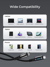 Load image into Gallery viewer, Aukey CB-DCC244 Impulse 240W 2m Fast Charging Fast Data Transfer DTY Braided USB-C to USB-C Cable with Built in LCD Display
