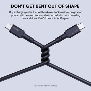 Aukey CB-SCC101/CB-SCC102 Circlet Blink 100W Silicone USB-C to USB-C Cable 1m/1.8m