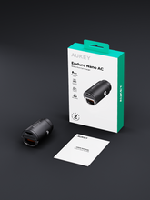 Load image into Gallery viewer, Aukey CC-A3P Enduro Nano AC 65W 2-Port Car Charger
