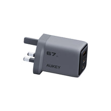 Load image into Gallery viewer, AUKEY PA-C3 Comet Mix 3 67W PD 3-Port GaN Wall Charger with PPS for Laptop &amp; Mobile
