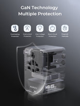 Load image into Gallery viewer, Aukey PA-TA13 Globe Reel 45W GaN Universal Adapter with Retractable Cable
