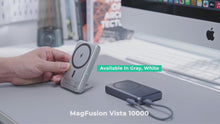 Load and play video in Gallery viewer, [3C | CCC Certified] Aukey PB-MS20 MagFusion Vista 10000mAh 15W Wireless Power Bank w Built in Cable
