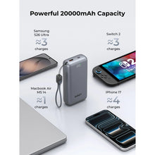 Load image into Gallery viewer, Aukey PB-Y94 Swivel Det 20000mAh 65W Fast Charging Power Bank with Detachable Cable

