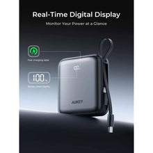 Load image into Gallery viewer, Aukey PB-Y91 Swivel Mini 10000 mAh Power Bank with Dual Built-in USB-C Cables
