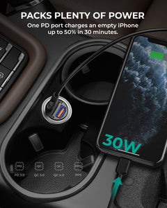 CC-A3 30W PD Dual Port Fast Car Charger