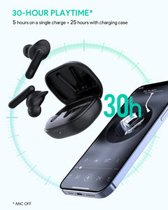 EP-N8 True Wireless Earbuds 30H, 3-mic, IPX7 Water Resistant, Bluetooth 5.2, Wireless Charging