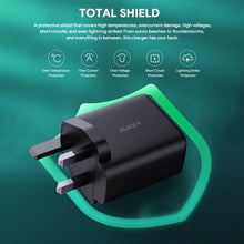 Load image into Gallery viewer, Aukey PA-B4T Omnia ll Dual-Port USB-C 45W PD Wall Charger with GaN Power Technology
