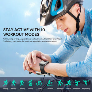 Aukey SW-1 Smartwatch Fitness Tracker with 10 Sport modes tracking & customisable watch faces